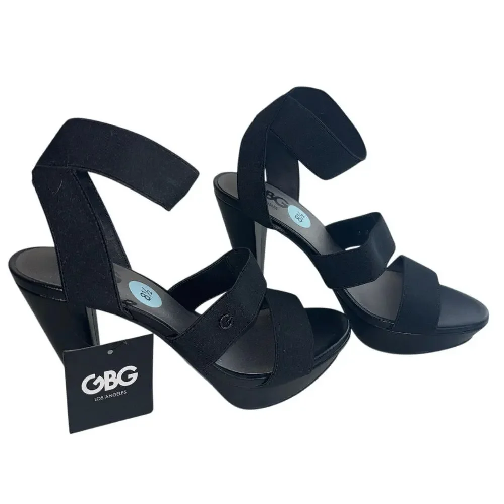 NWT GBG Los Angeles Black Platform Ankle-Strap Heels – NWT – Size 8.5